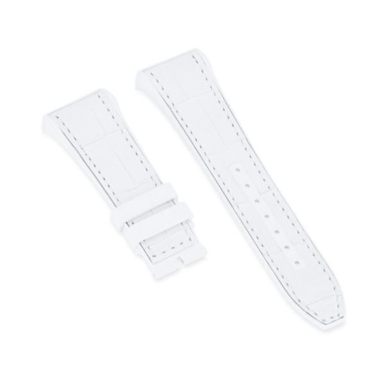 Extra Strap V45, White Alligator, White Stitching