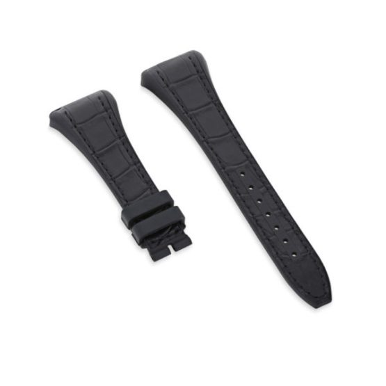 Extra Strap V38, Black Alligator, Black Stitching