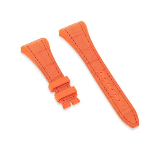 Extra Strap V38, Orange Alligator, Orange Stitching