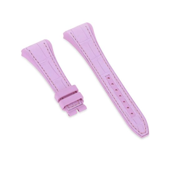 Extra Strap V38, Pink Alligator, Pink Stitching