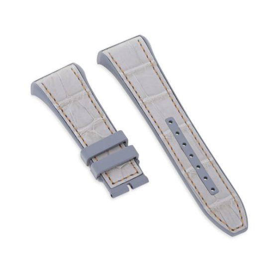 Extra Strap V45, Grey Alligator, Gold Stitching