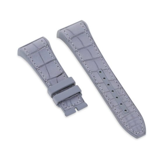Extra Strap V45, Grey Alligator, Grey Stitching
