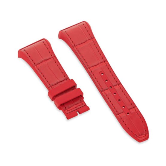 Extra Strap V45, Red Alligator, Red Stitching