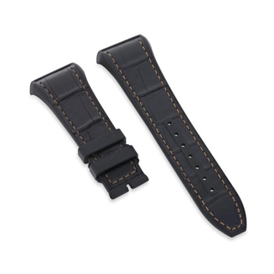 Extra Strap V45, Black Alligator, Gold Stitching