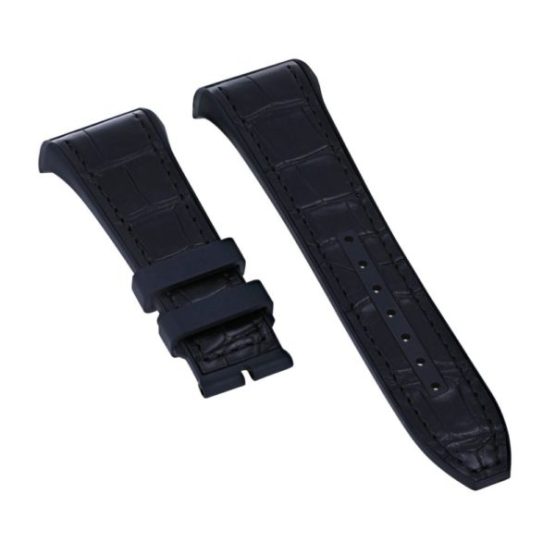 Extra Strap V45, Black Alligator, Black Stitching