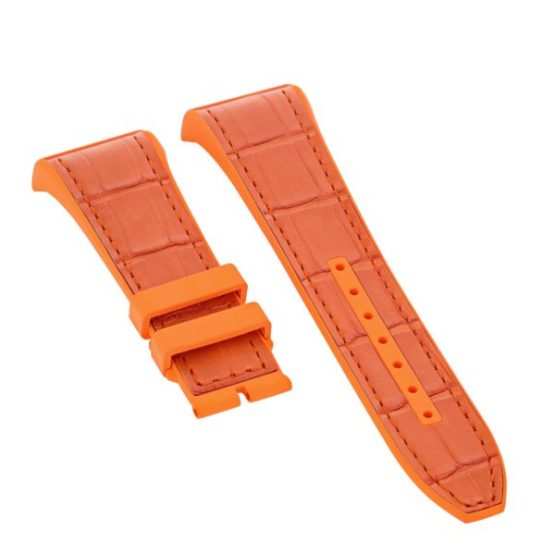 Extra Strap V45, Bitcoin Orange Alligator, Orange Stitching